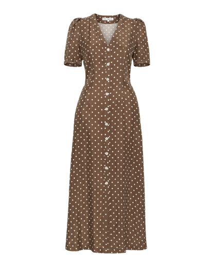 Nima Dress Dots Brown