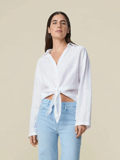 Pia Linen Shirt Pearl Blue