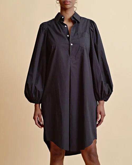 Poplin Shirt Dress Black - No22 Damplassen