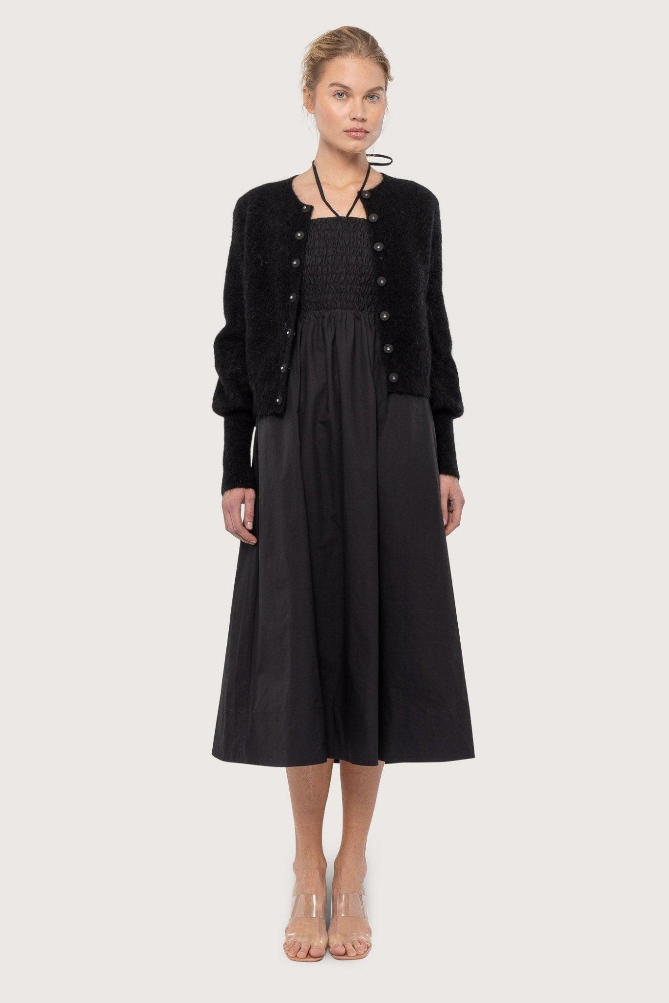 Cathrine Hammel - Poplin Smocked Dress Black - No22 Damplassen