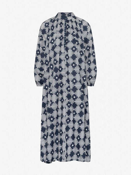 Printed Bohemian Dress Japanese Indigo - No22 Damplassen