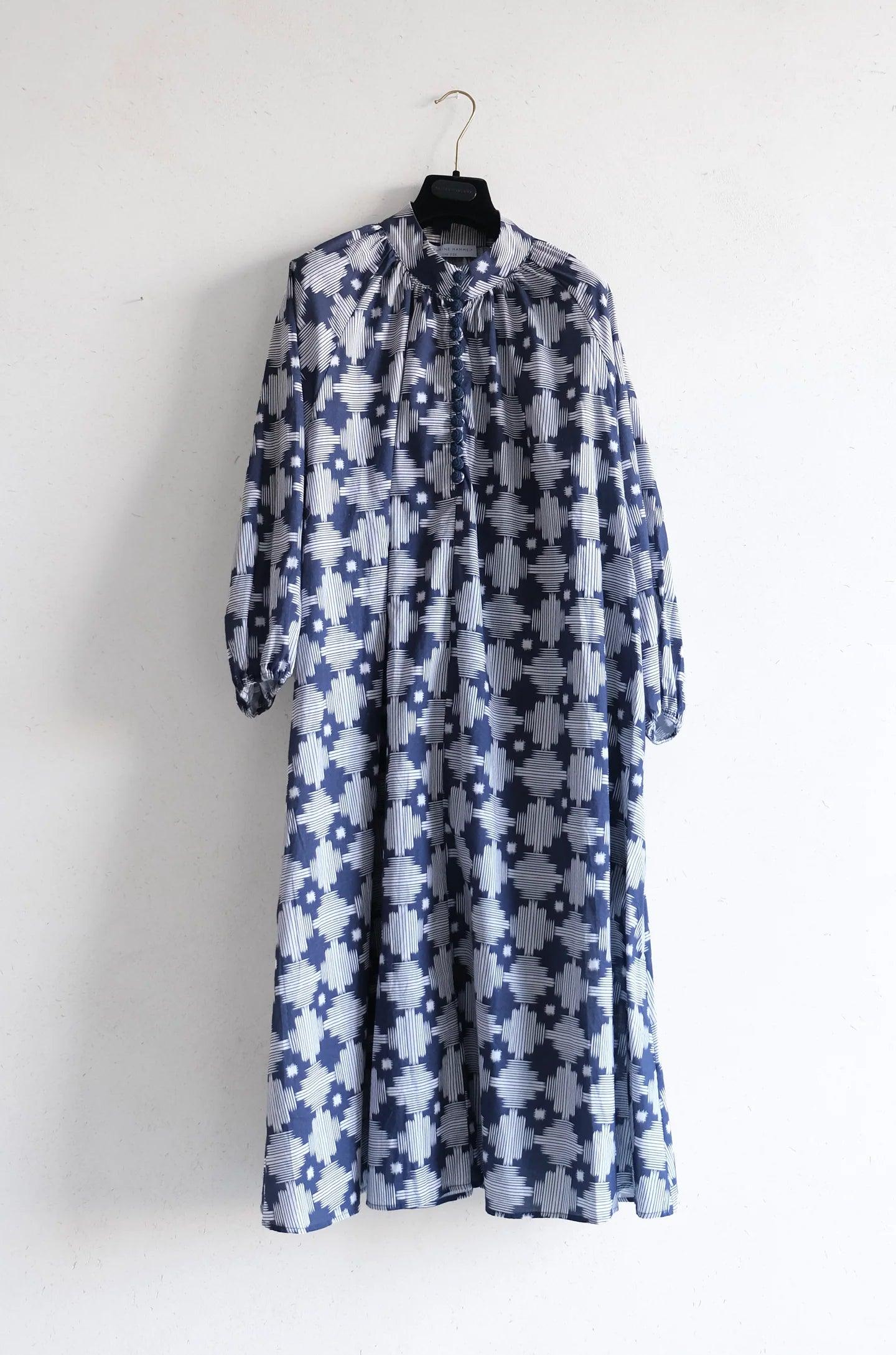 Printed Bohemian Dress Japanese Indigo - No22 Damplassen