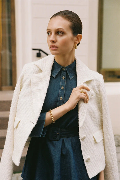 Bouclé Jacket Off White