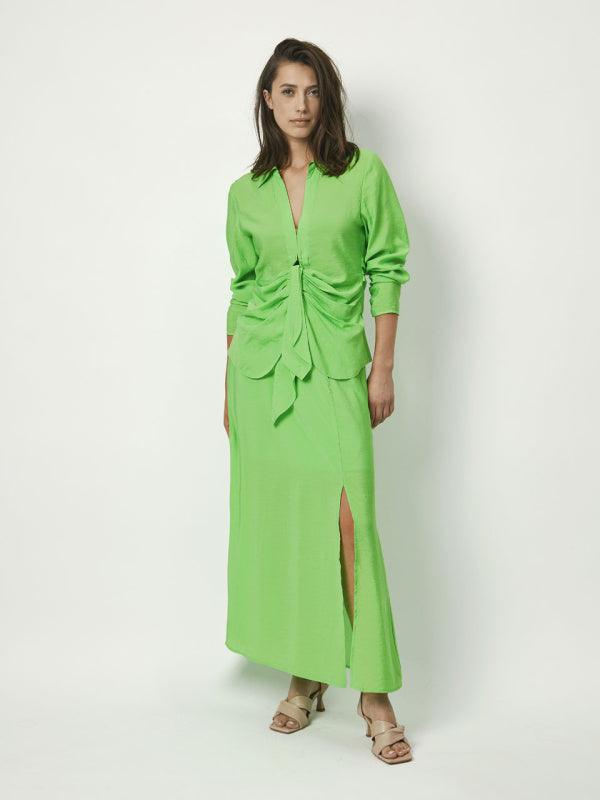 Reverie Long Skirt Green Flare - No22 Damplassen