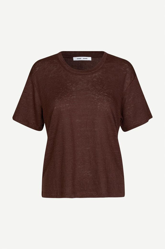 Sakayla Linen T-shirt Brown Stone - No22 Damplassen