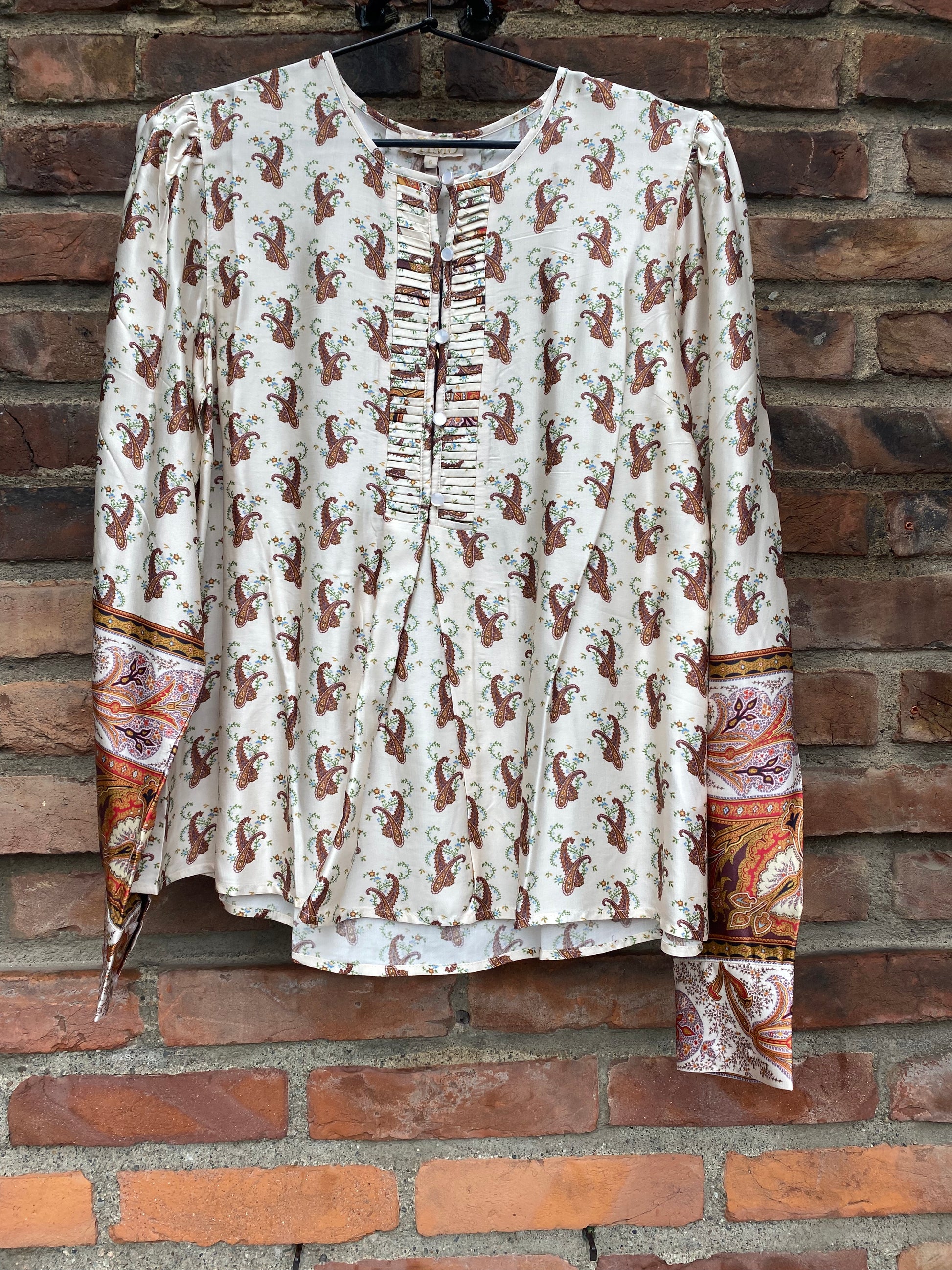 Satin Blouse Vintage Paisley - No22 Damplassen