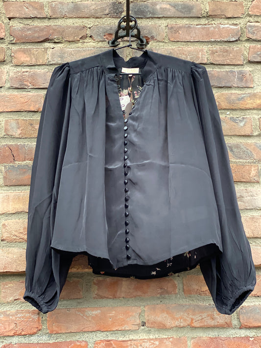 Satin Shirt Black Vintage - No22 Damplassen