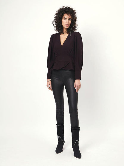 Sawyer Peplum Top Dark Grape - No22 Damplassen