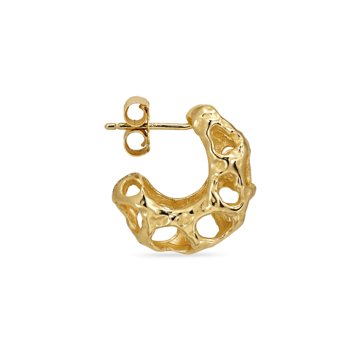Small Chunky Space Earring Gold - No22 Damplassen