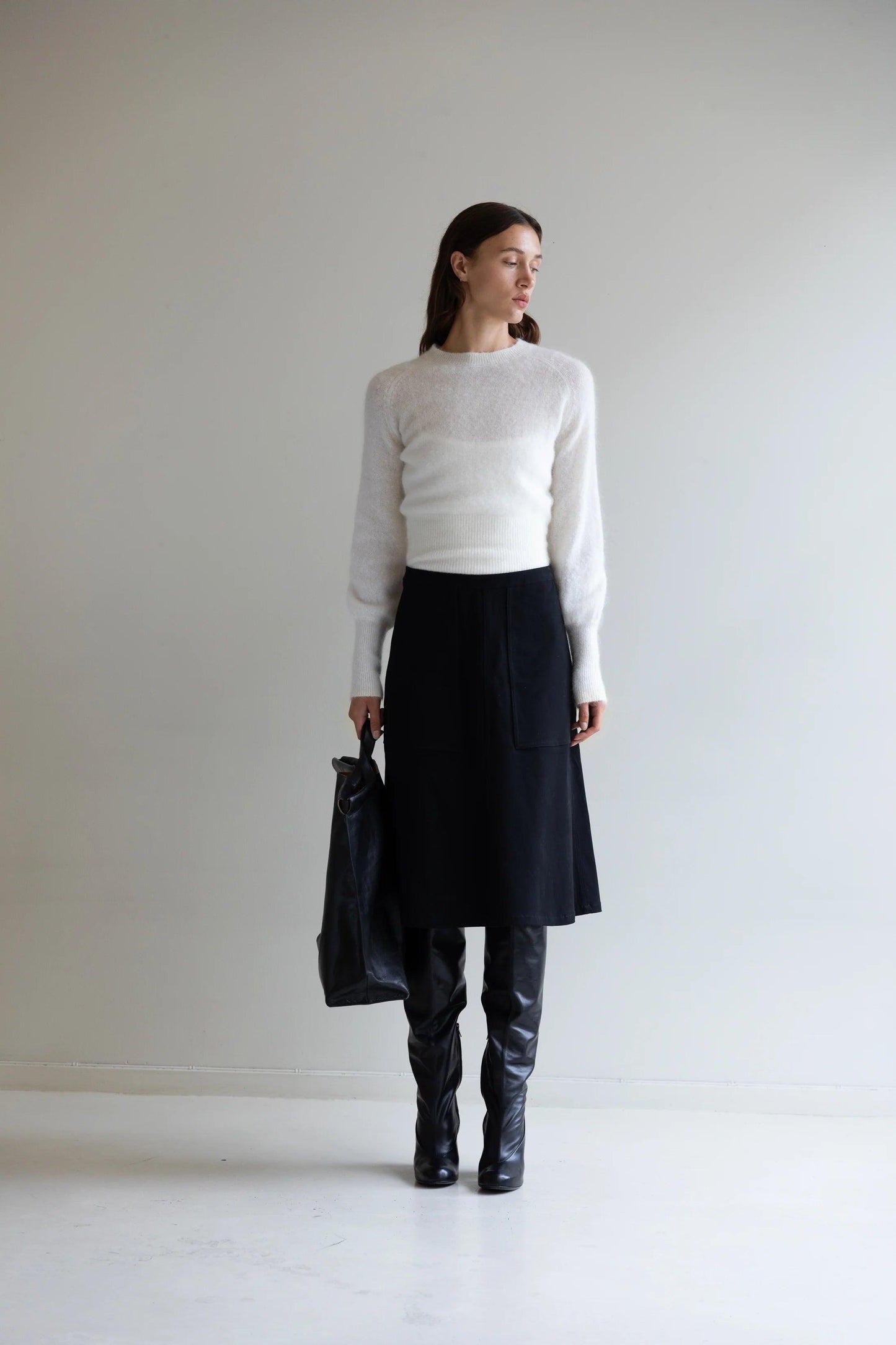 Tailored Flared Skirt Black - No22 Damplassen