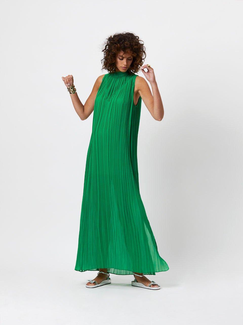 Dante6 - Trixie Pleated Maxi Dress Ultra Green - No22 Damplassen