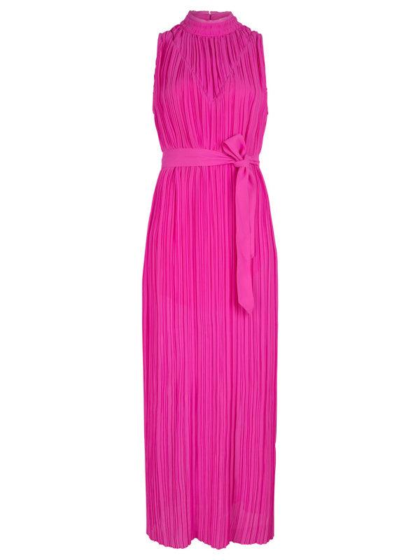 Trixie Pleated Maxi Dress Ultra Pink Energy - No22 Damplassen