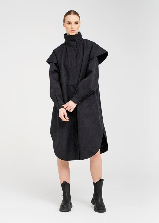 Tyfon Coat Black Tweed - No22 Damplassen