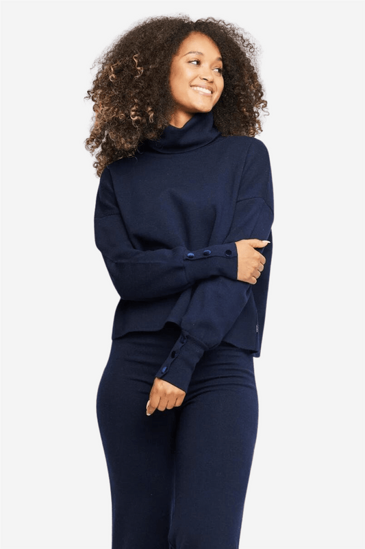 Tyra Merino Sweater Navy - No22 Damplassen