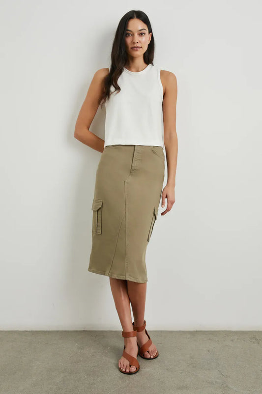 The Highland Skirt Cargo Washed Olive