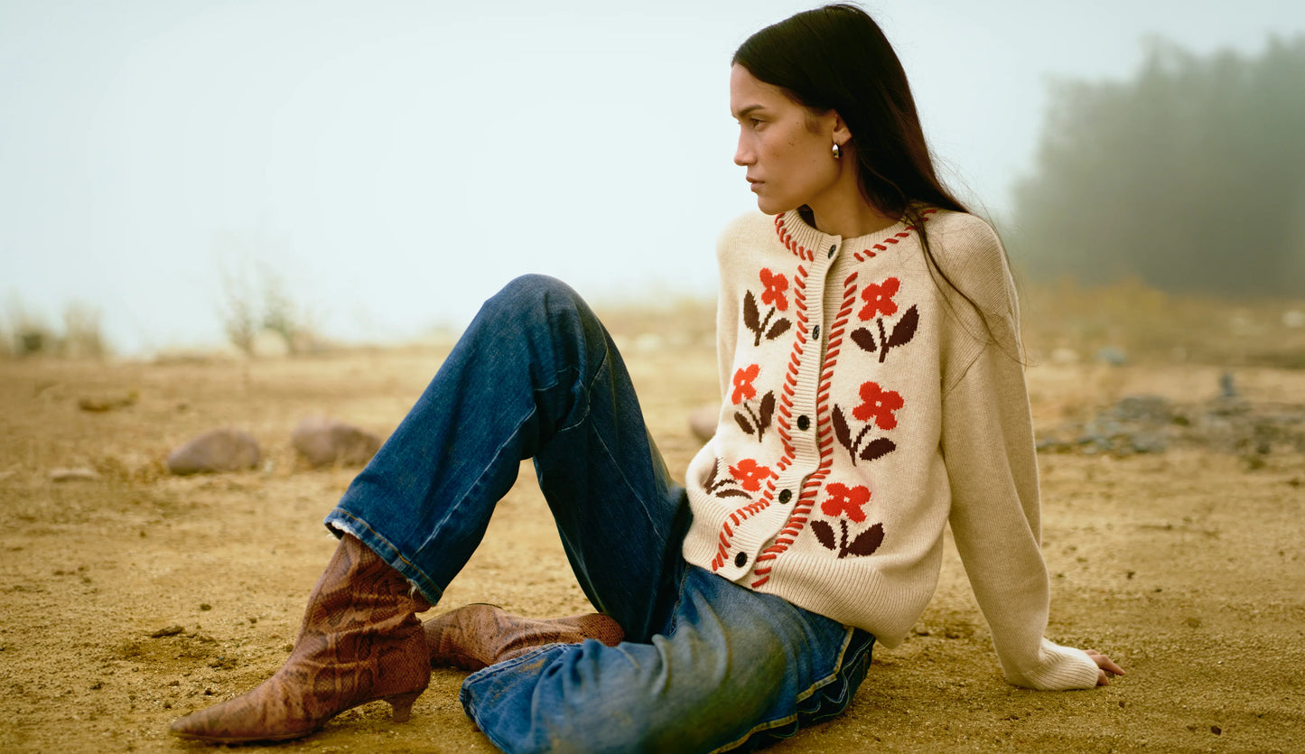 Mavie Cardigan Carmine Floral