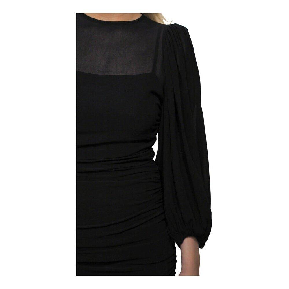 Drapy Georgette Gathers Dress Black - No22 Damplassen