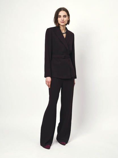 Memoire Belted Blazer Dark Grape - No22 Damplassen