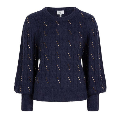 Ostin Fancy Beads Sweater Sapphire Blue - No22 Damplassen